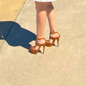 Yves Saint Laurent Strap platforms Leather